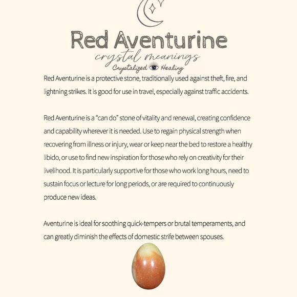 Red Aventurine Tumbled Crystal - Picture 3 of 4